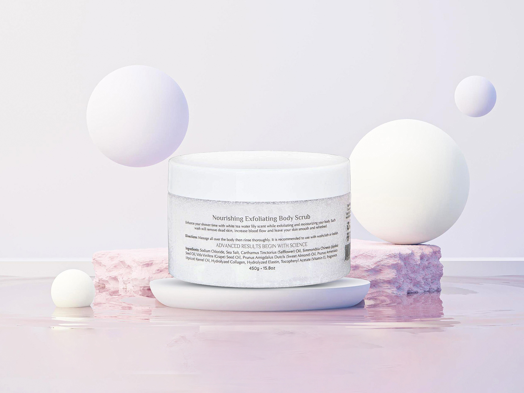 Nourishing, Exfoliating Body Scrub – White Tea 01 BACK